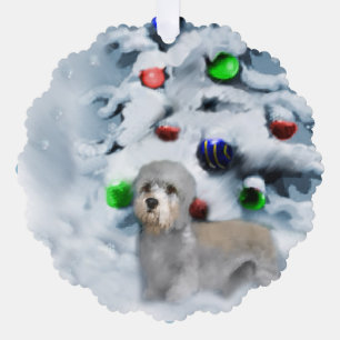 Dandie Dinmont Christmas Tree Decoration Card