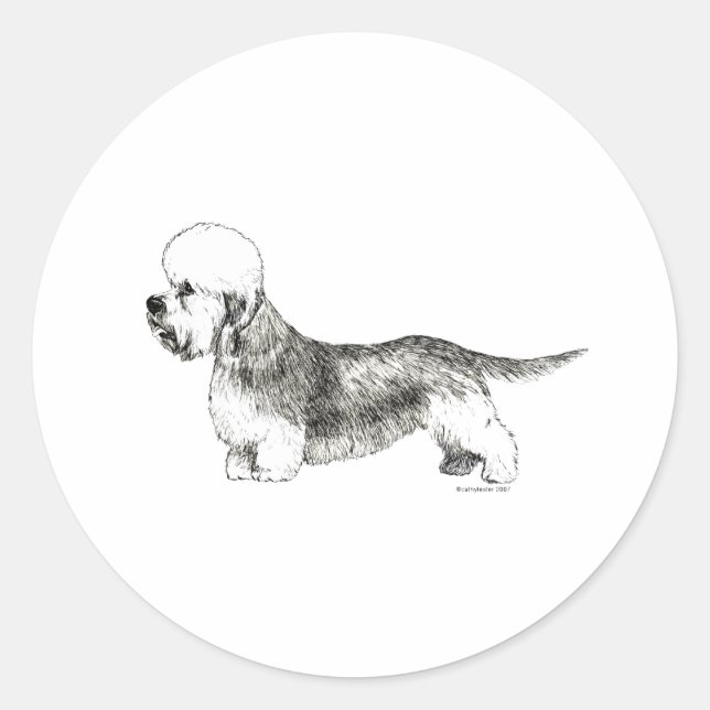 Dandie Dinmont Terrier Classic Round Sticker (Front)