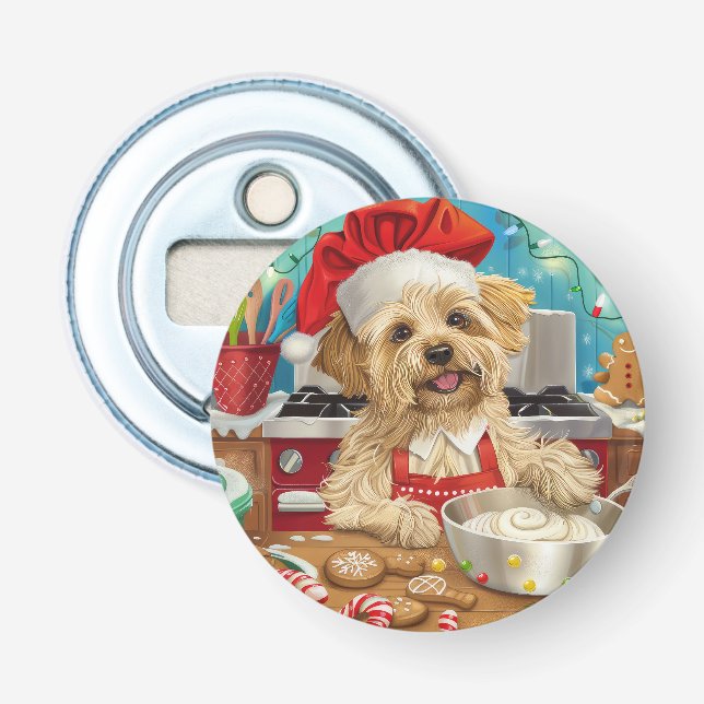 Dandie Dinmont Terrier Holiday Baking: Christmas Bottle Opener (Front)