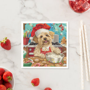 Dandie Dinmont Terrier Holiday Baking: Christmas Napkin