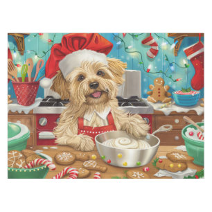 Dandie Dinmont Terrier Holiday Baking: Christmas Tablecloth