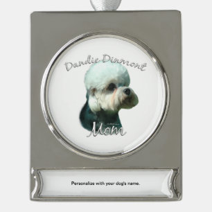 Dandie Dinmont Terrier Mum 2 Silver Plated Banner Ornament