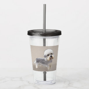 Dandie Dinmont Terrier Painting Original Dog Art Acrylic Tumbler