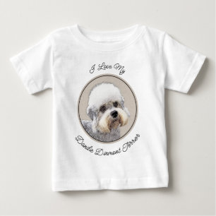 Dandie Dinmont Terrier Painting Original Dog Art Baby T-Shirt