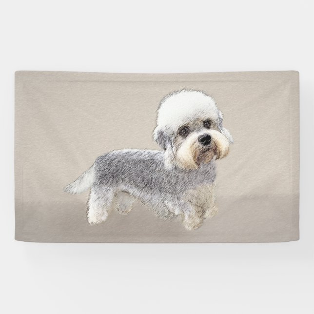 Dandie Dinmont Terrier Painting Original Dog Art Banner (Horizontal)