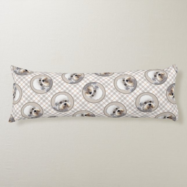 Dandie Dinmont Terrier Painting Original Dog Art Body Cushion (Front)