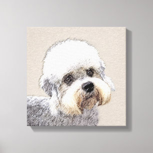 Dandie Dinmont Terrier Painting Original Dog Art Canvas Print