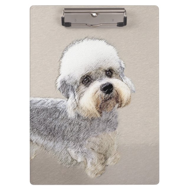 Dandie Dinmont Terrier Painting Original Dog Art Clipboard (Front)