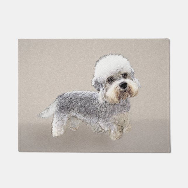 Dandie Dinmont Terrier Painting Original Dog Art Doormat (Front)
