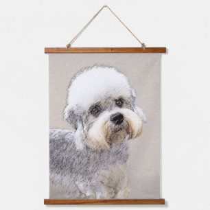 Dandie Dinmont Terrier Painting Original Dog Art Hanging Tapestry