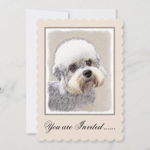 Dandie Dinmont Terrier Painting Original Dog Art Invitation