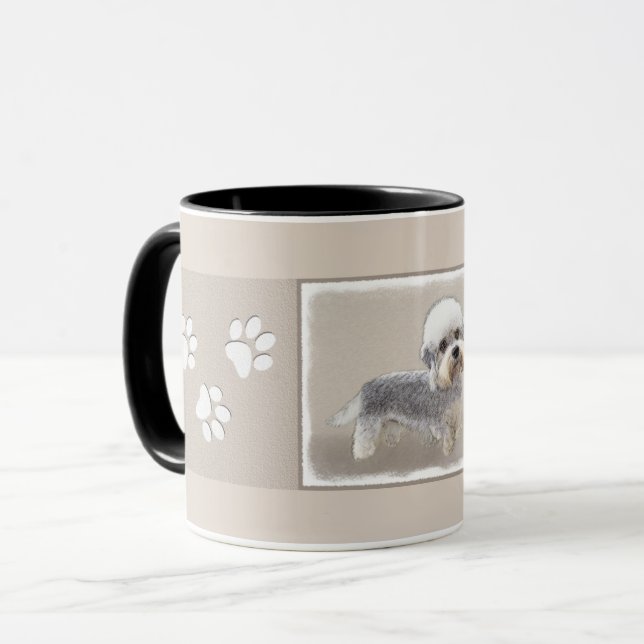 Dandie Dinmont Terrier Painting Original Dog Art Mug (Front Left)