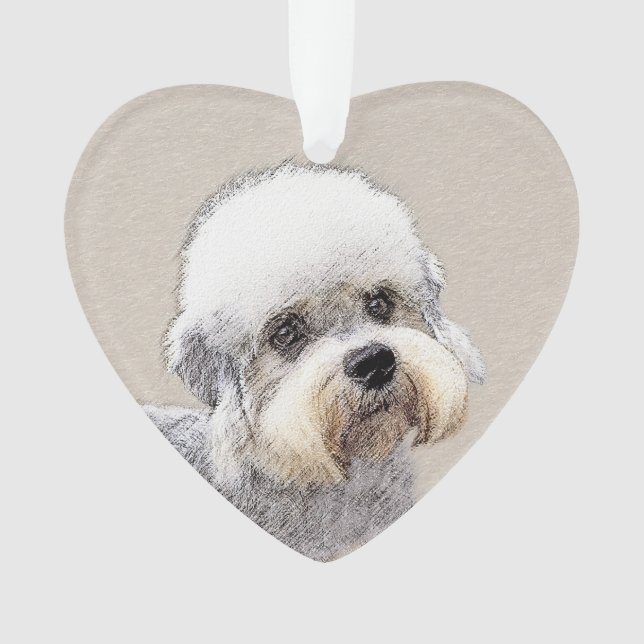Dandie Dinmont Terrier Painting Original Dog Art Ornament (Front)