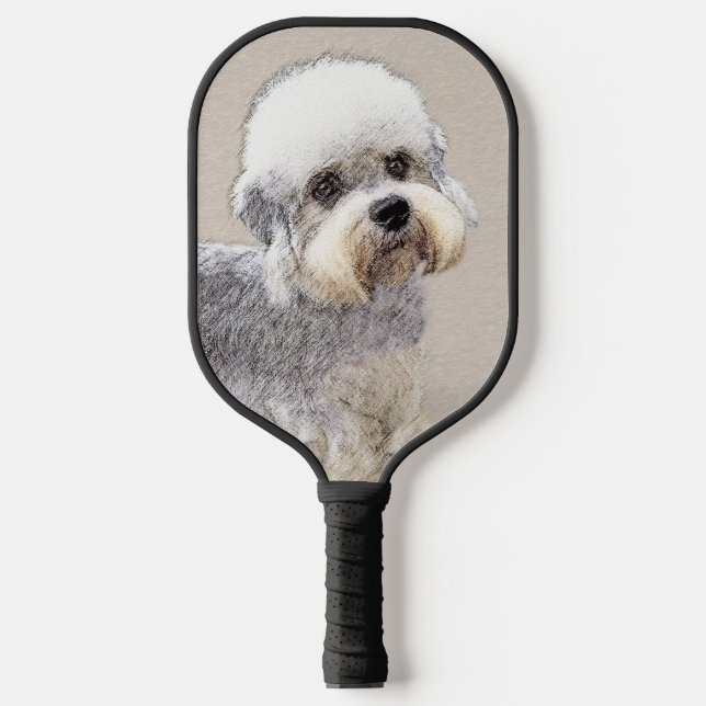 Dandie Dinmont Terrier Painting Original Dog Art Pickleball Paddle (Front)