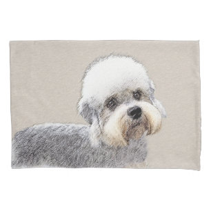 Dandie Dinmont Terrier Painting Original Dog Art Pillowcase