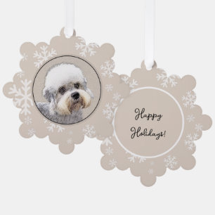 Dandie Dinmont Terrier Painting Original Dog Art Tree Decoration Card
