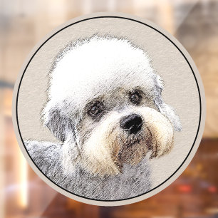 Dandie Dinmont Terrier Painting Original Dog Art Window Cling