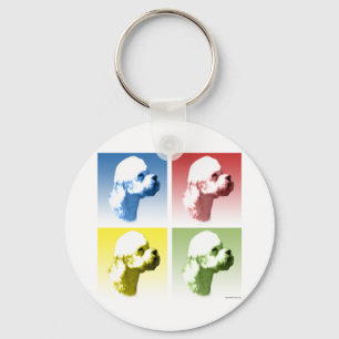 Dandie Dinmont Terrier Pop Art Key Ring
