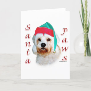 Dandie Dinmont Terrier Santa Paws Holiday Card