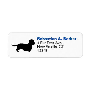 Dandie Dinmont Terrier Silhouette Return Address