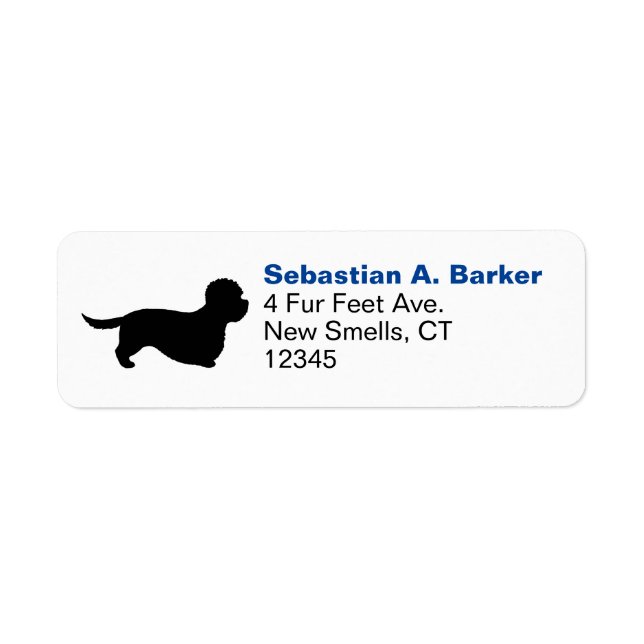 Dandie Dinmont Terrier Silhouette Return Address (Front)