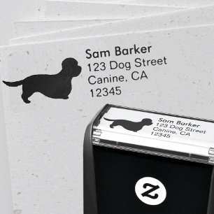 Dandie Dinmont Terrier Silhouette Return Address Self-inking Stamp