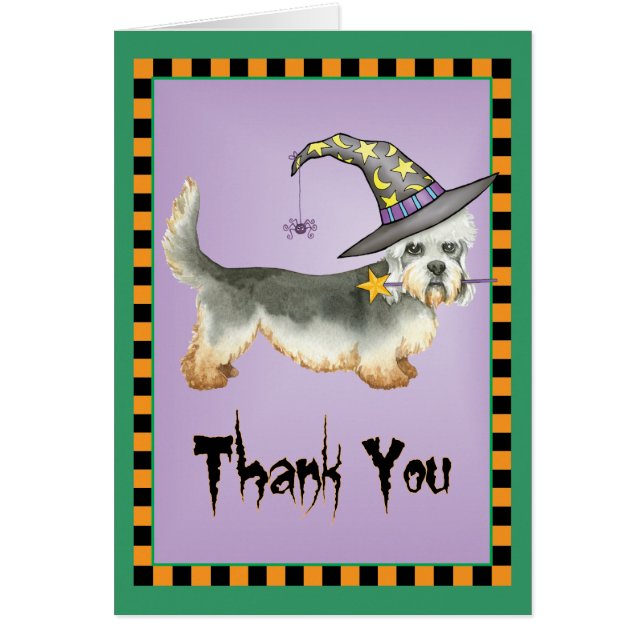 Dandie Dinmont Terrier Witch Thank You card (Front)