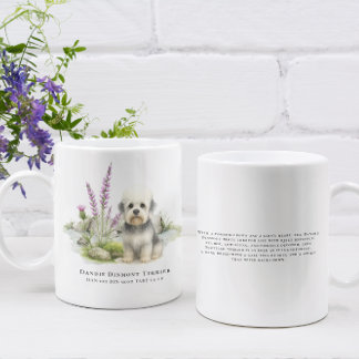 Dandie Dinmont | Watercolor Dog & Breed Quote Coffee Mug