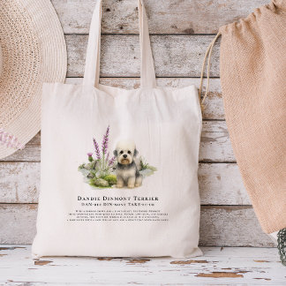 Dandie Dinmont | Watercolor Dog Breed Quote Tote Bag