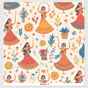 Dandiya Nights Seamless Pattern – Indian Festival