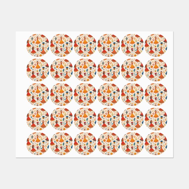 Dandiya Nights Seamless Pattern – Indian Festival  (Sheet)