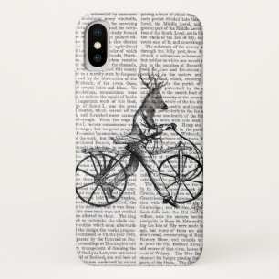Dandy Deer on Vintage Bicycle iPhone X Case