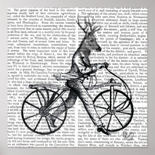 Dandy Deer on Vintage Bicycle Poster