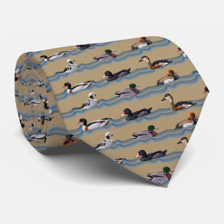 Dandy Ducks Tie Double Sided Design (Beige)