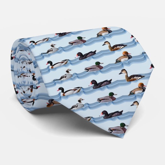 Dandy Ducks Tie Double Sided Print (Light Blue) (Rolled)