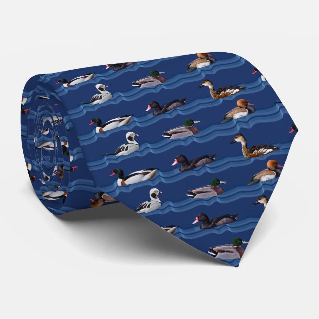 Dandy Ducks Tie Double Sided Print (Navy) (Rolled)
