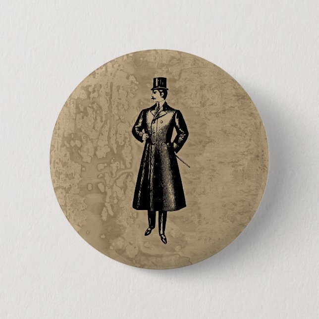 Dandy Gent 6 Cm Round Badge (Front)