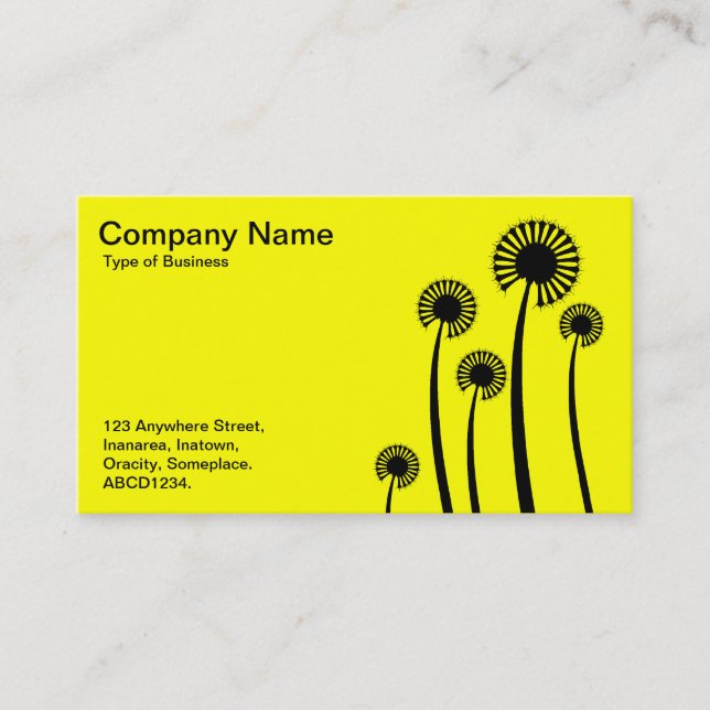 DandyLion Clocks - Black and Yellow Business Card (Front)