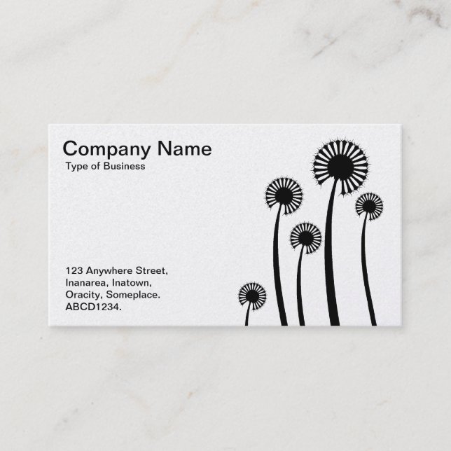 DandyLion Clocks - Black on White (Gold) Business Card (Front)