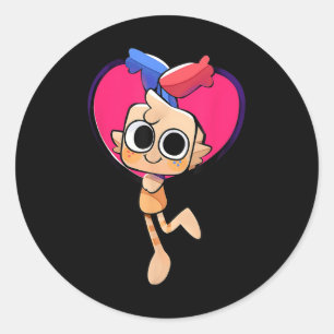 Dandys World Goob Plush Heart For Birthday And Dec Classic Round Sticker