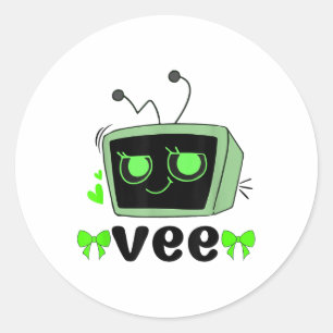 Dandys World Vee Costume For Kids And Adults  Classic Round Sticker