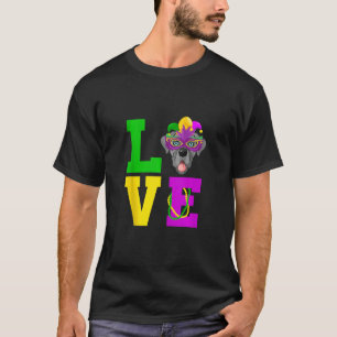 Dane Dog I Love Mardi Gras Costume Dog T-Shirt