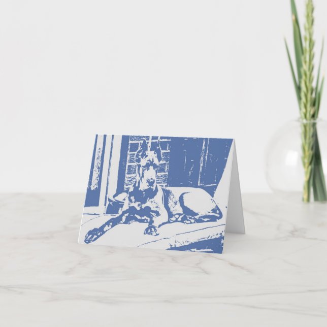 Dane Puppy Print Greeting Card (Front)