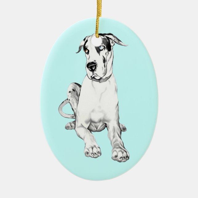 Dane-R-Us Dog Art Ceramic Tree Decoration (Front)