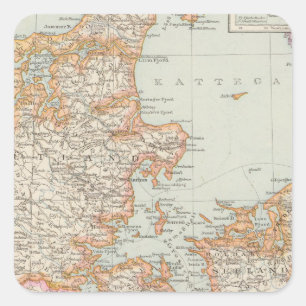 Danemark - Denmark Map Square Sticker