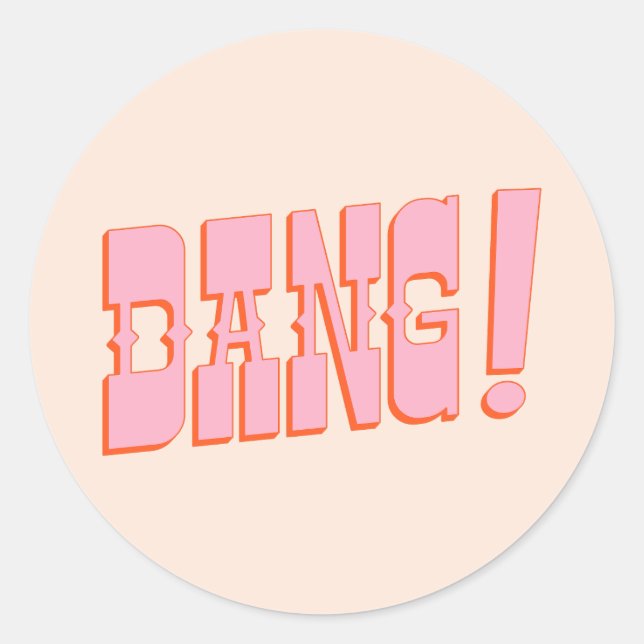 DANG! (western saloon font, retro mod colours) Classic Round Sticker (Front)