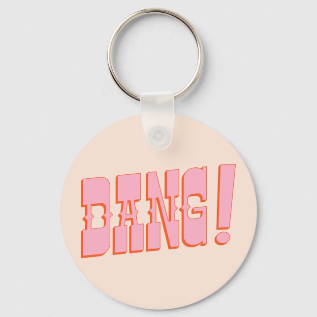 DANG! (western saloon font, retro mod colours) Key Ring (Front)