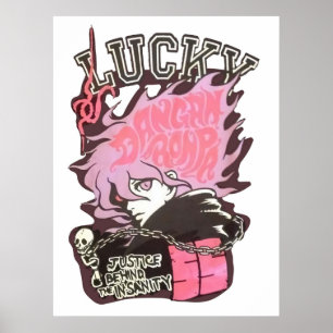 Danganronpa 2 Ultimate Lucky Nagito Komaeda Pink Poster