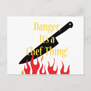 Danger ,a chef thing postcard