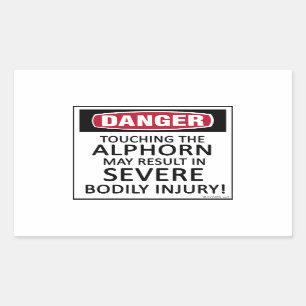 Danger Alphorn Rectangular Sticker